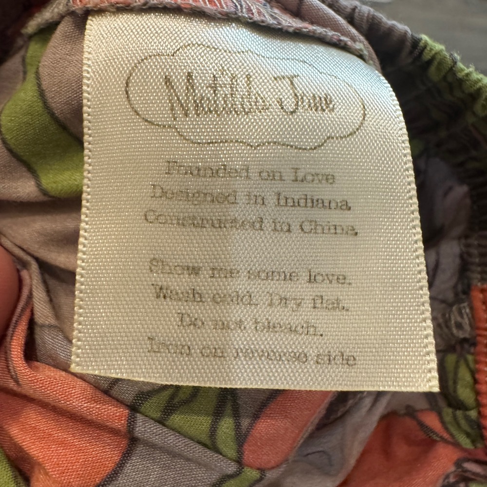 Matilda Jane Girls Pants Size 4 Floral Ruffle Bottoms Gray Orange Green - Picture 6 of 9